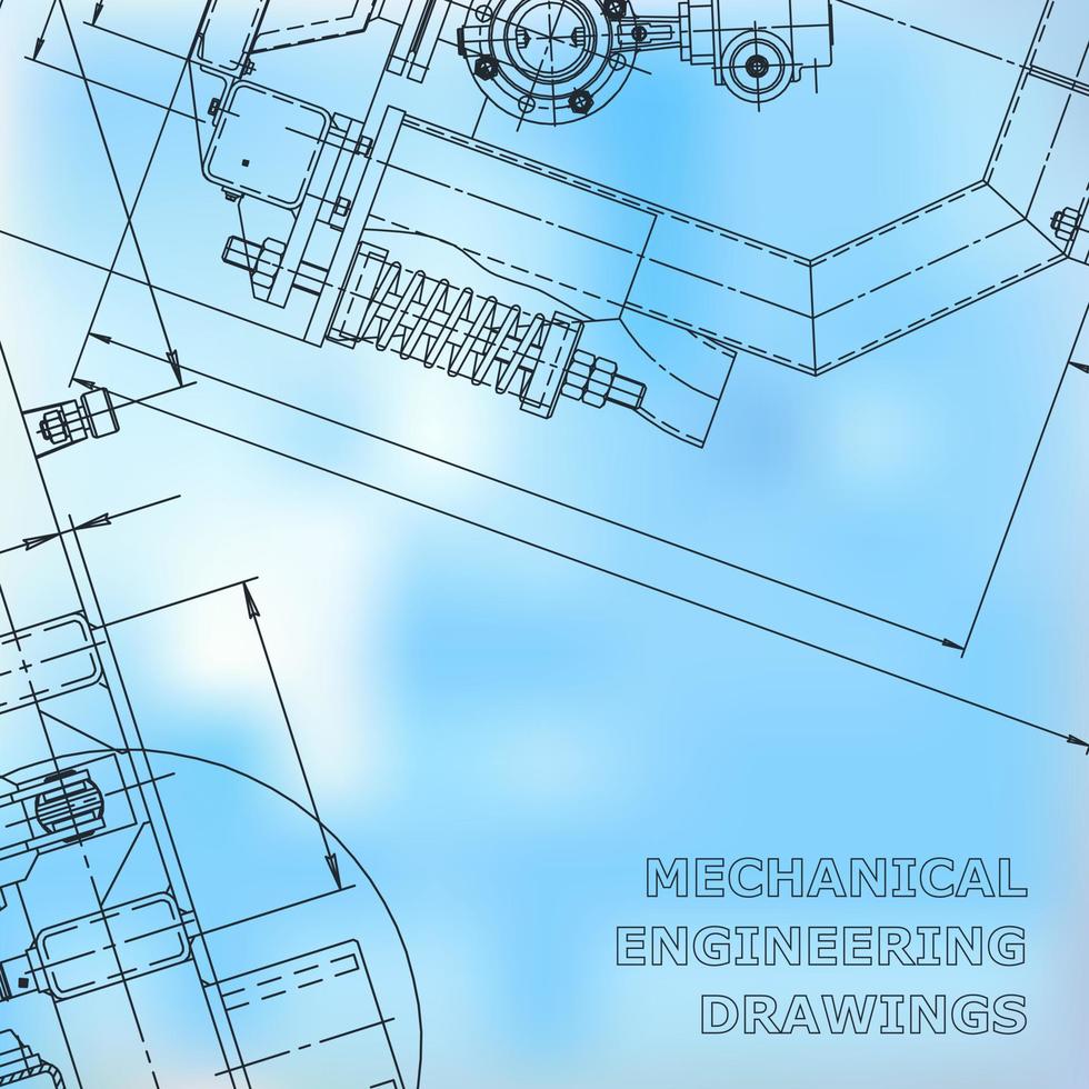 Blueprint, Sketch. Vector engineering illustration. Cover, flyer, banner, background