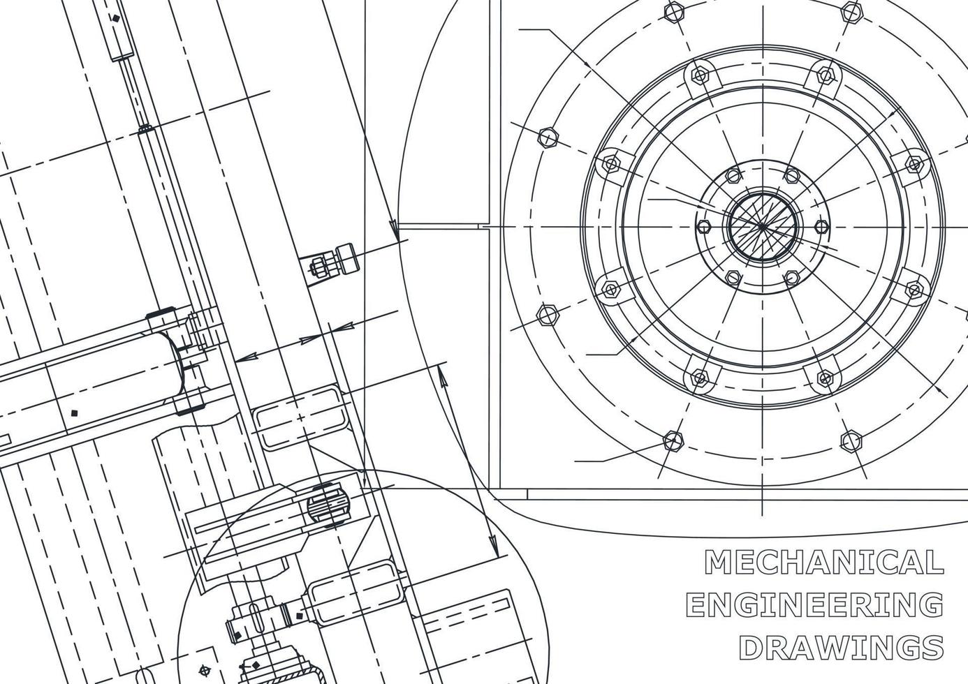 Vector engineering illustration. Computer aided design systems. Instrument-making. Technical illustrations