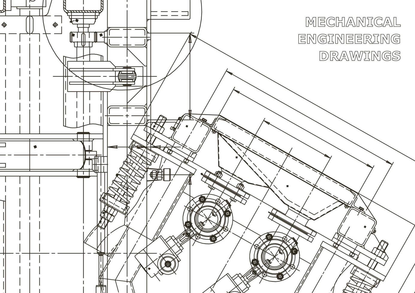 Vector banner. Engineering drawing. Mechanical instrument making