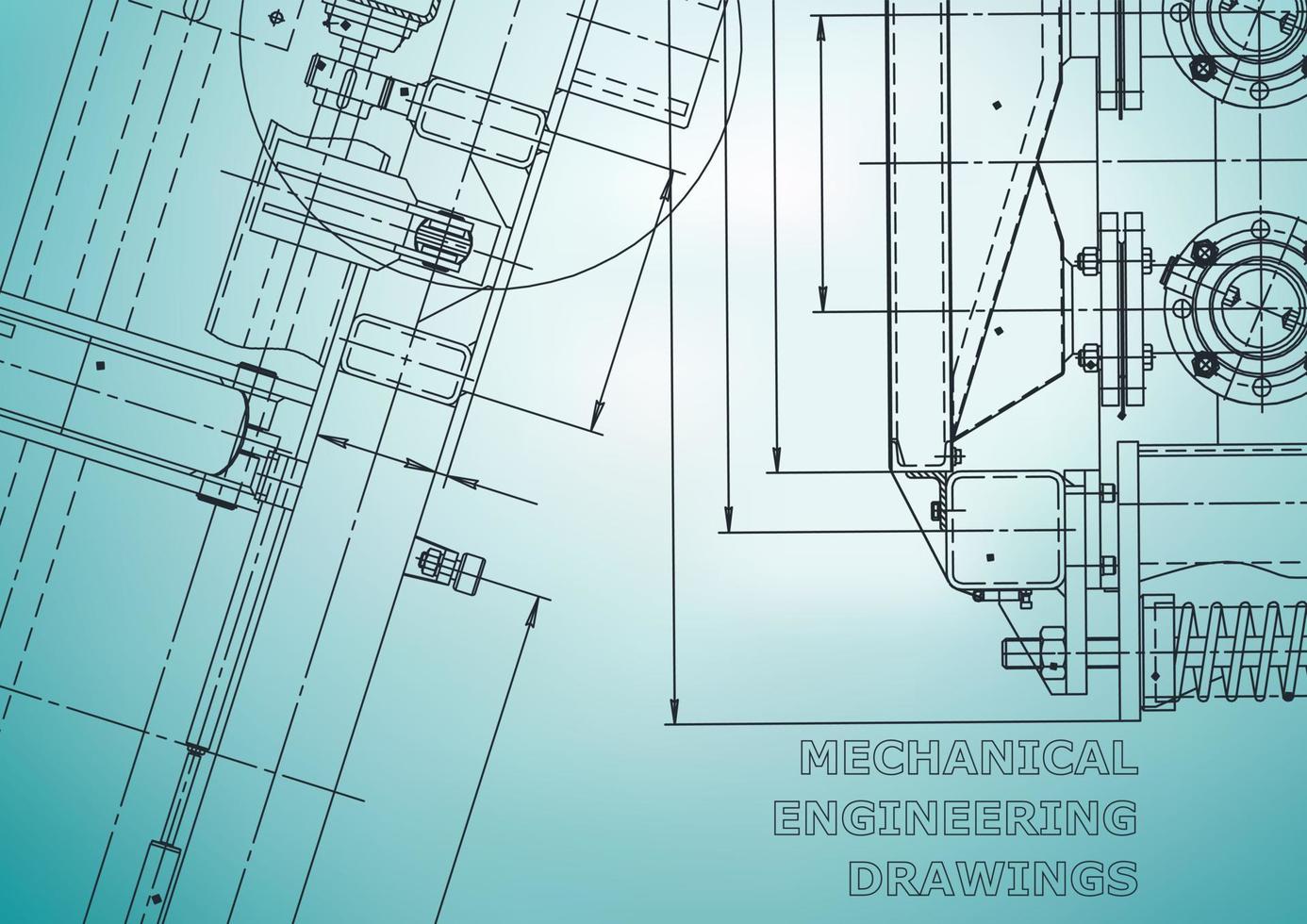 Blueprint. Vector engineering illustration. Cover, flyer, banner, background. Instrument-making drawings. Mechanical engineering drawing. Technical illustrations