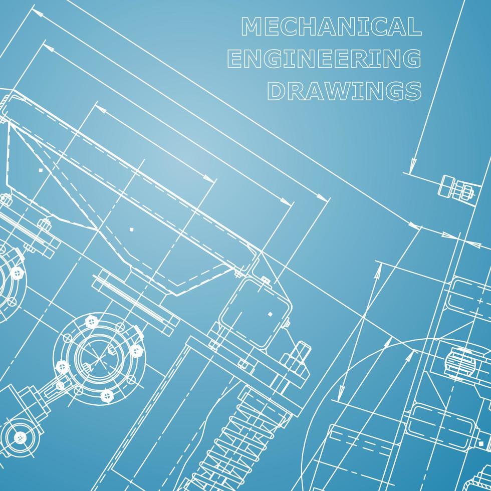Blueprint. Vector engineering illustration. Computer aided design systems
