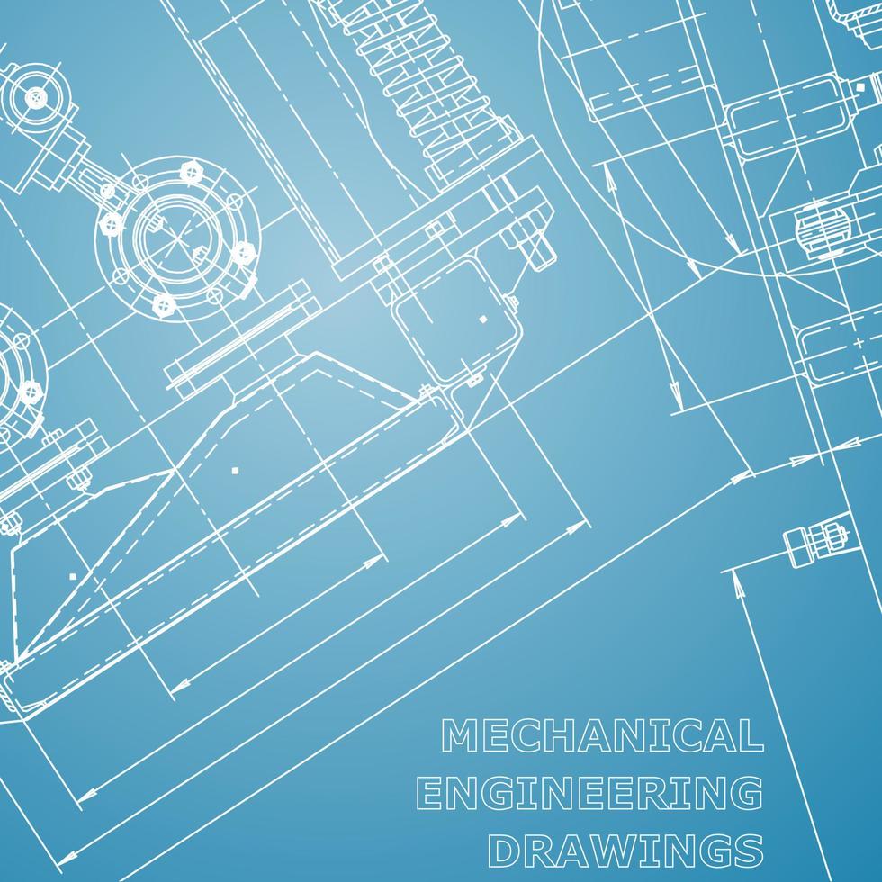 Blueprint. Vector engineering illustration. Computer aided design systems