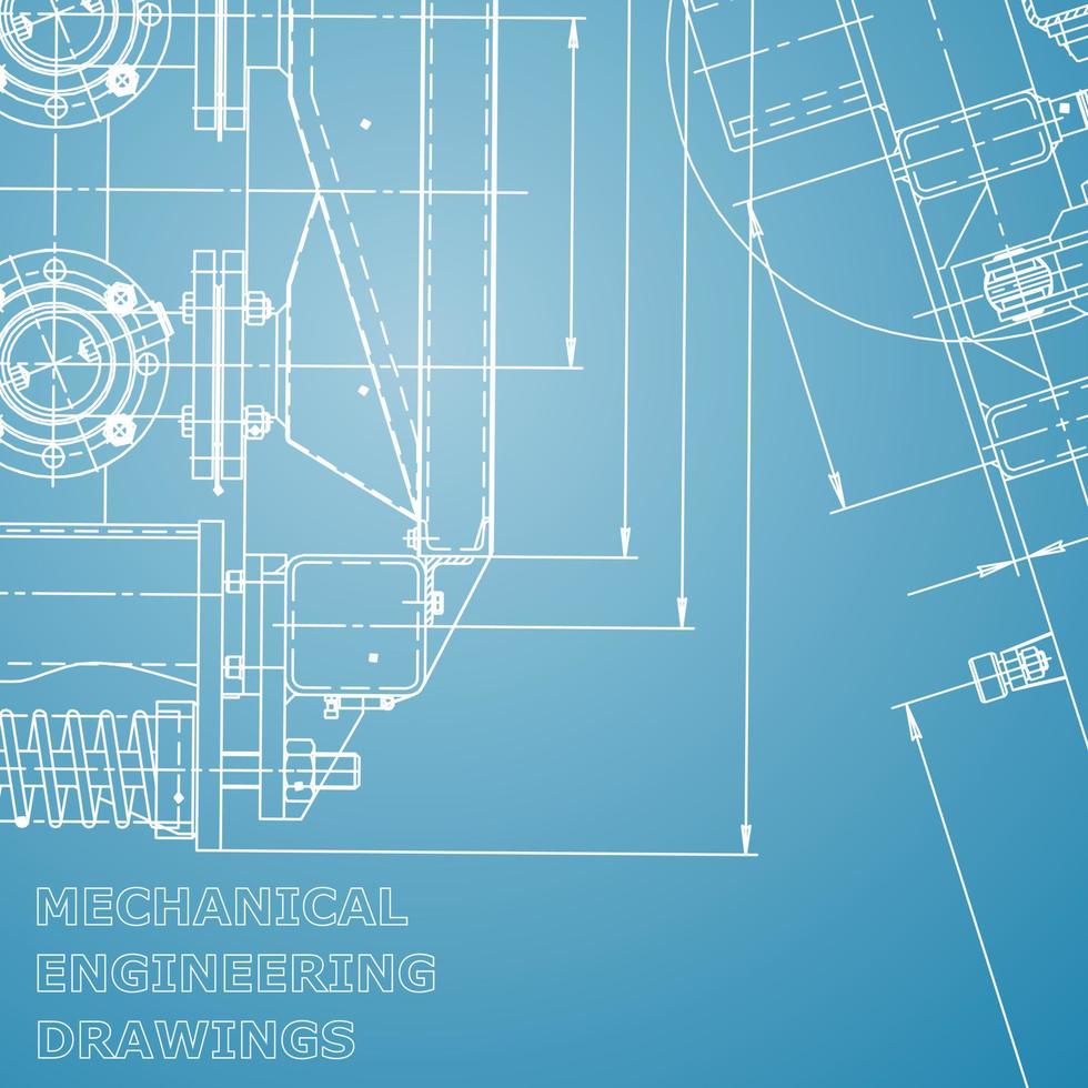 Blueprint. Vector engineering illustration. Computer aided design systems