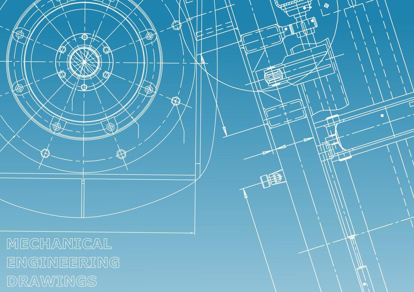 Blueprint, Sketch. Vector engineering illustration. Cover, flyer, banner, background