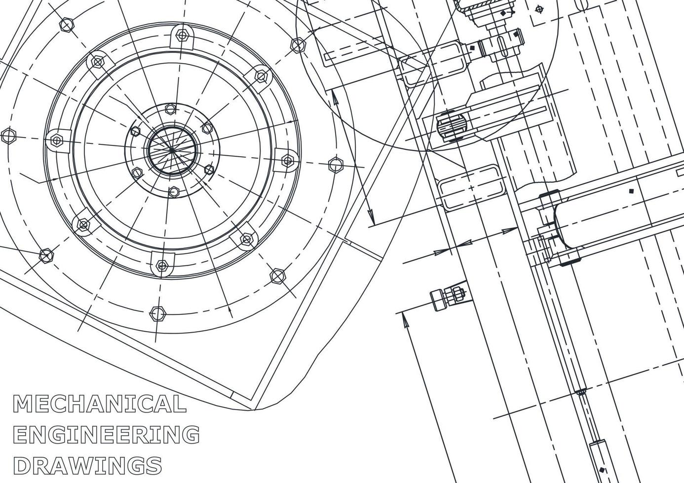 banner de vector. dibujo de ingeniería. fabricación de instrumentos mecánicos vector