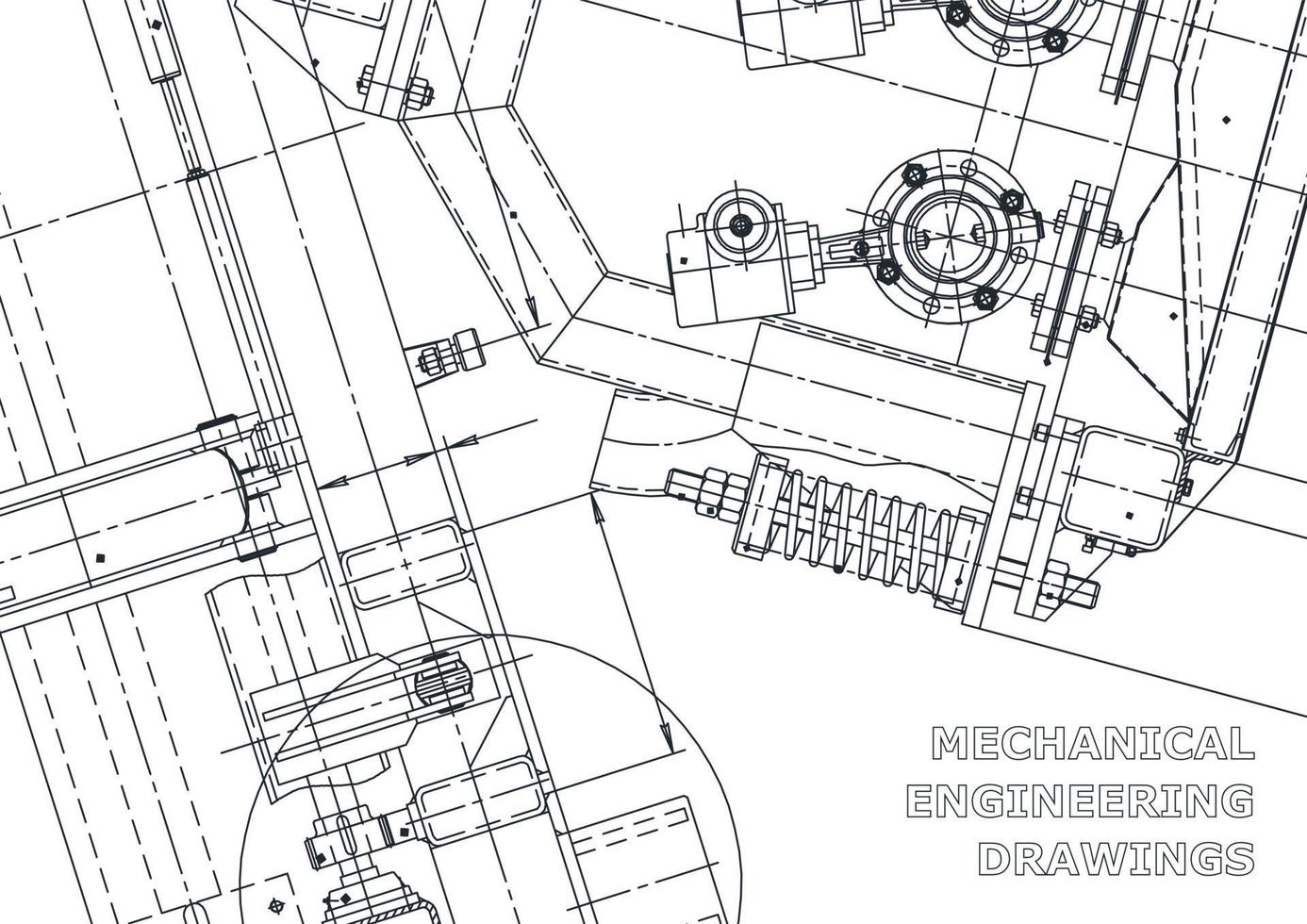 Vector banner. Engineering drawing. Mechanical instrument making