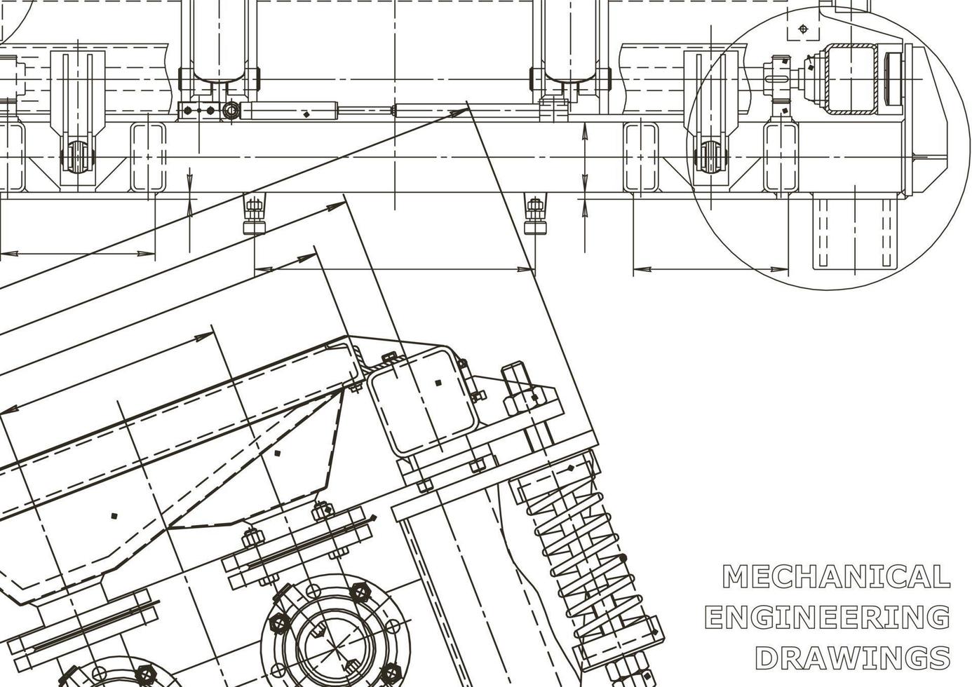 Vector banner. Engineering drawing. Mechanical instrument making