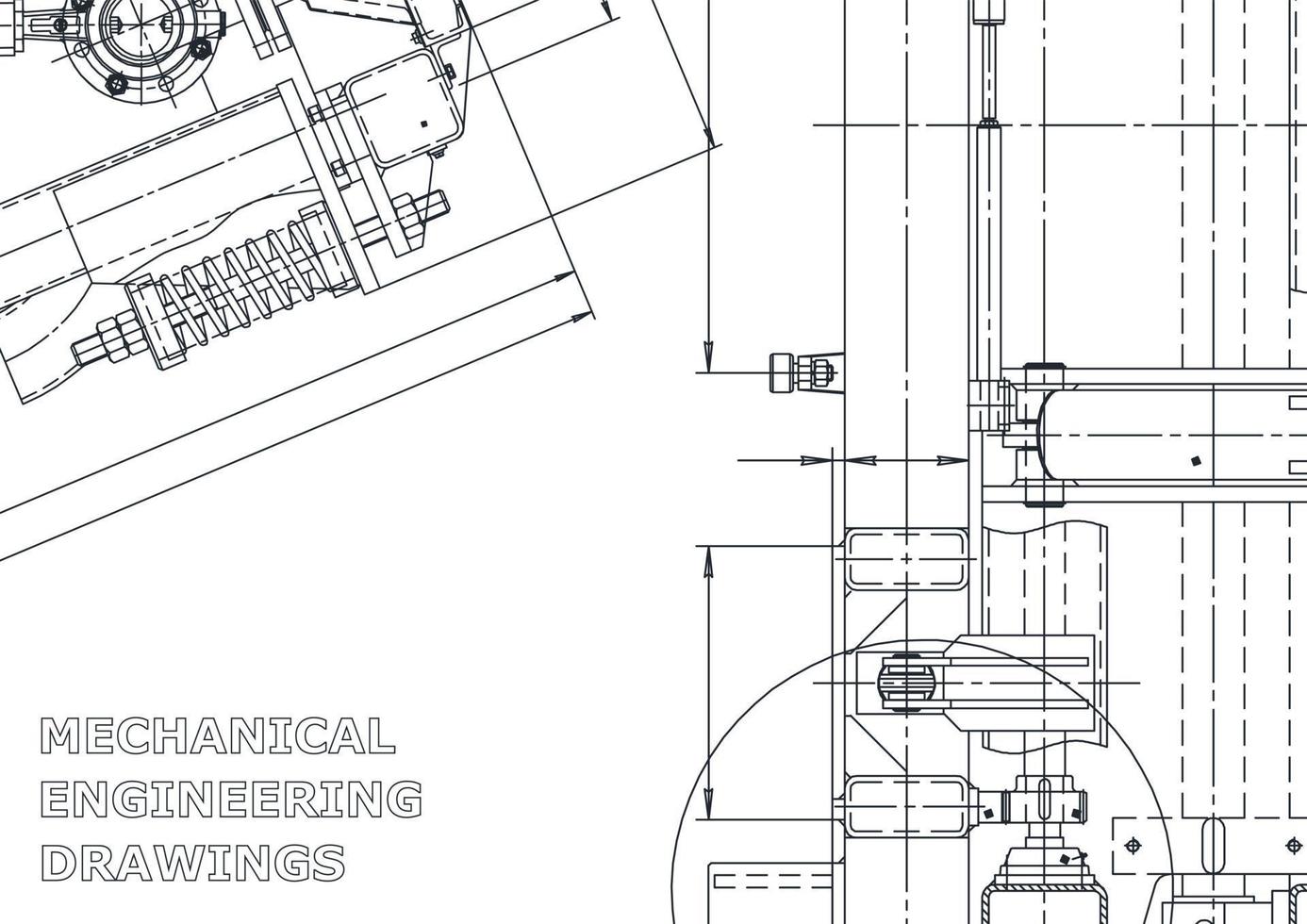 Vector banner. Engineering drawing. Mechanical instrument making