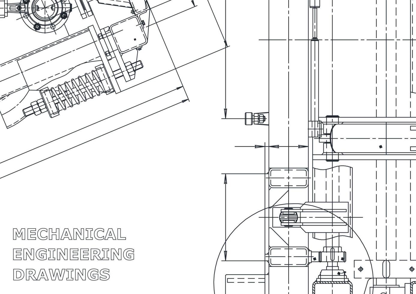 banner de vector. dibujo de ingeniería. fabricación de instrumentos mecánicos vector