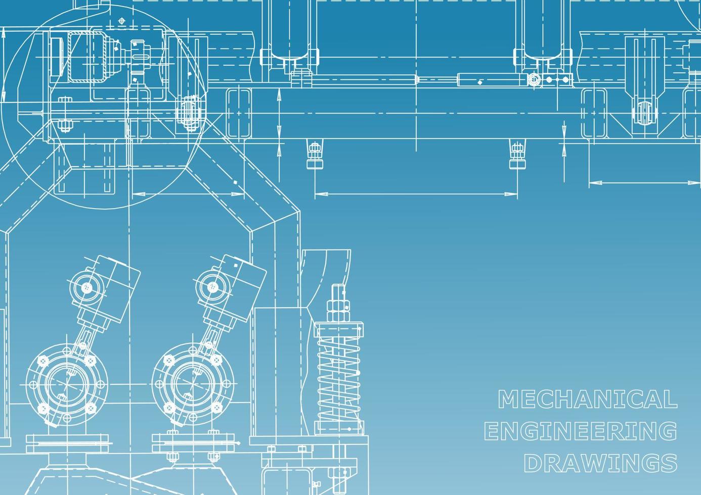 sistemas de diseño asistido por computadora. ilustraciones técnicas, fondos. dibujo de ingeniería mecánica. industria de construcción de maquinaria. dibujos de fabricación de instrumentos vector