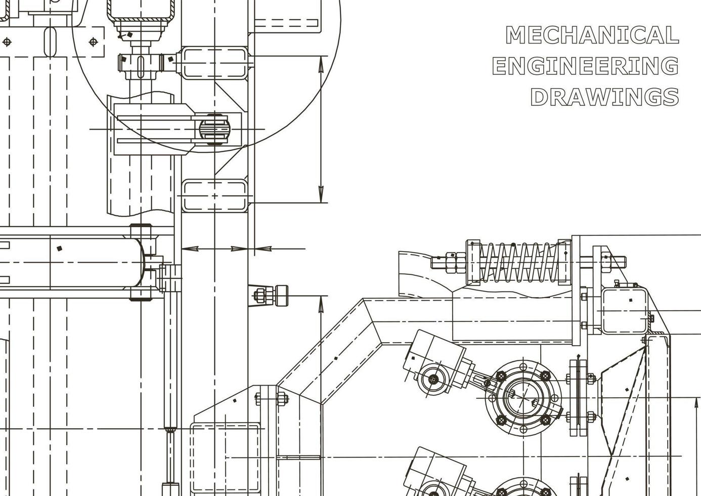 Vector banner. Engineering drawing. Mechanical instrument making