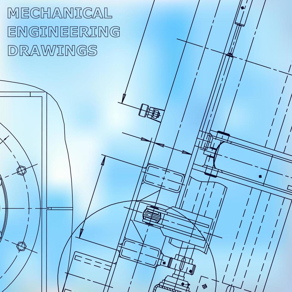 Blueprint. Vector engineering illustration. Computer aided design systems