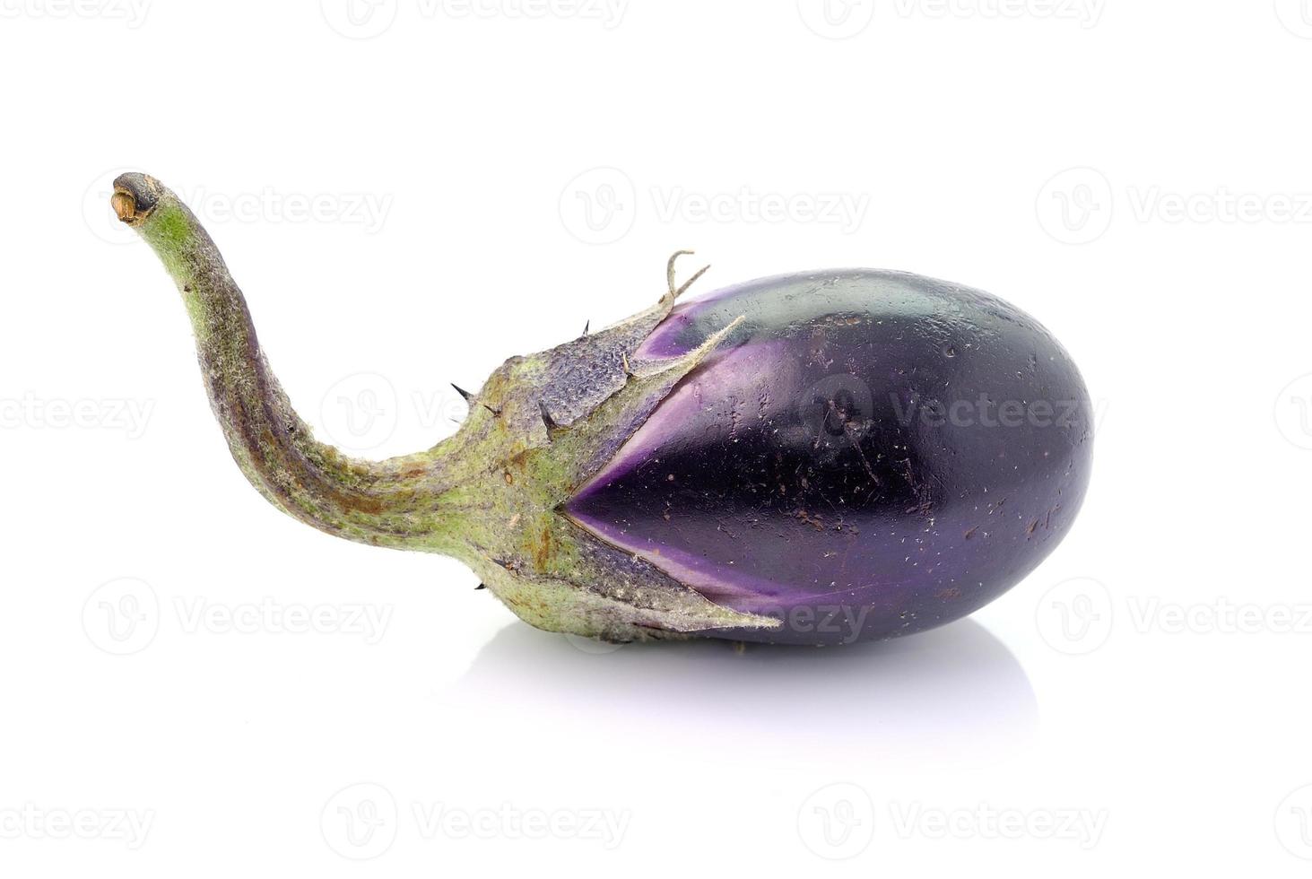 Fine blue eggplant isolated on white background photo