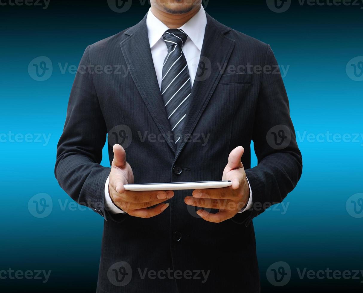 businessman using touch pad photo