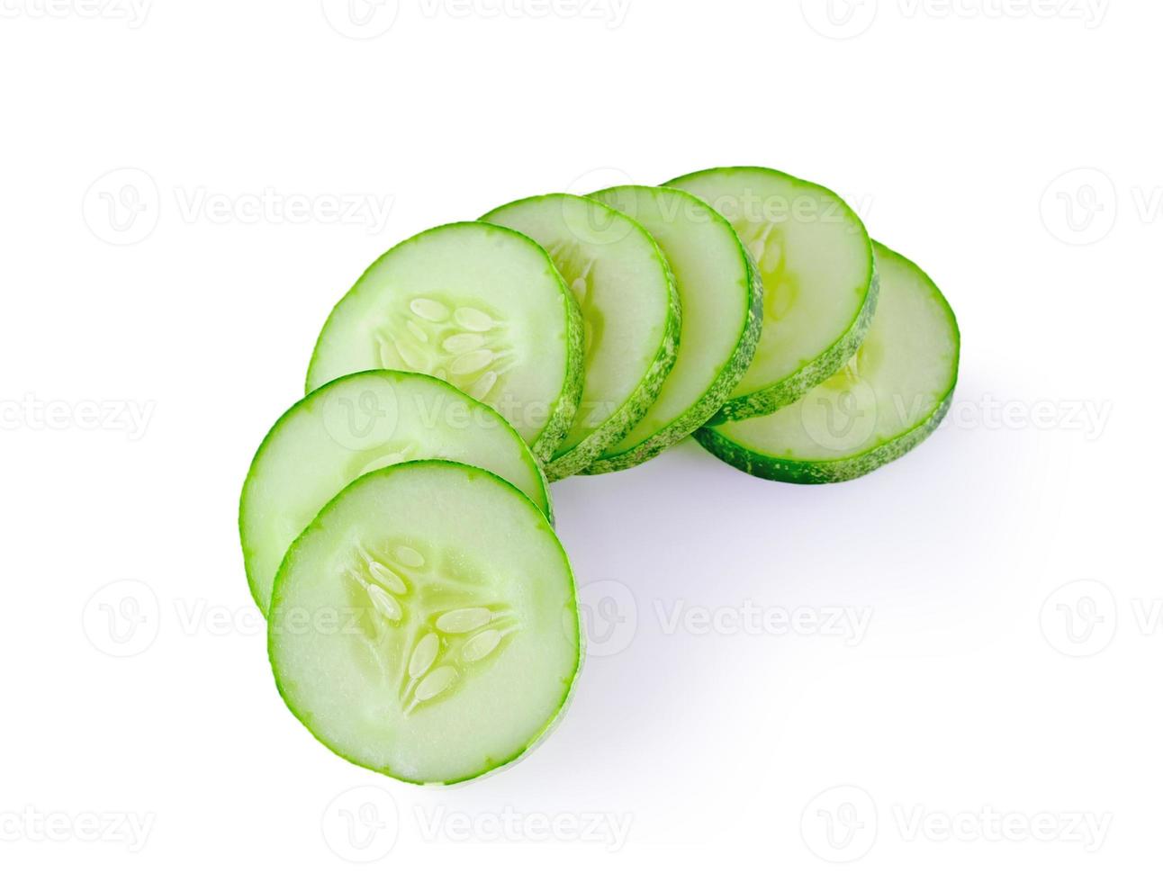 Fresh cucumber on white background photo