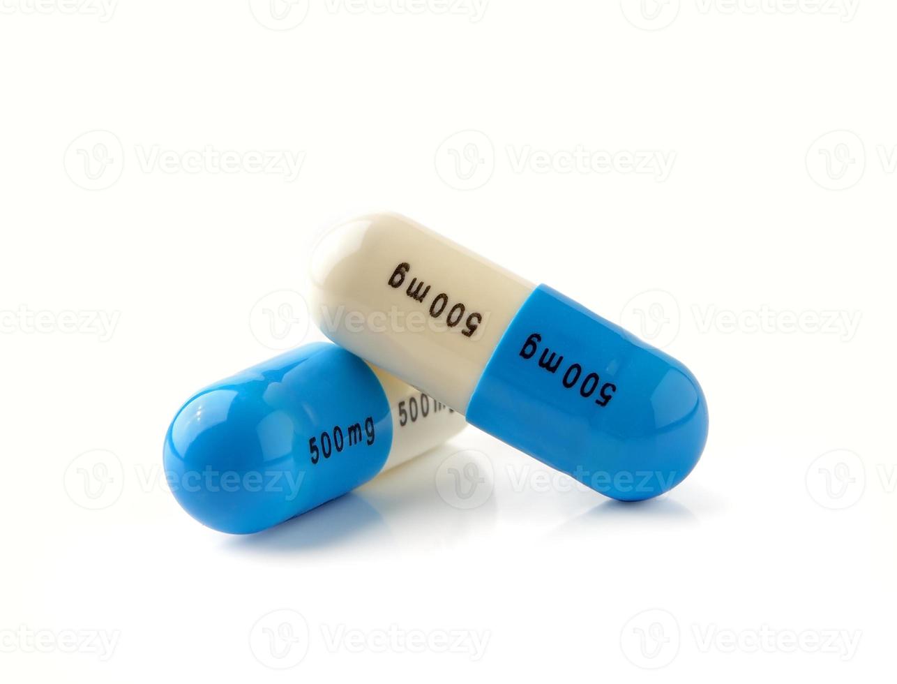 pills  capsules isolated on white background photo