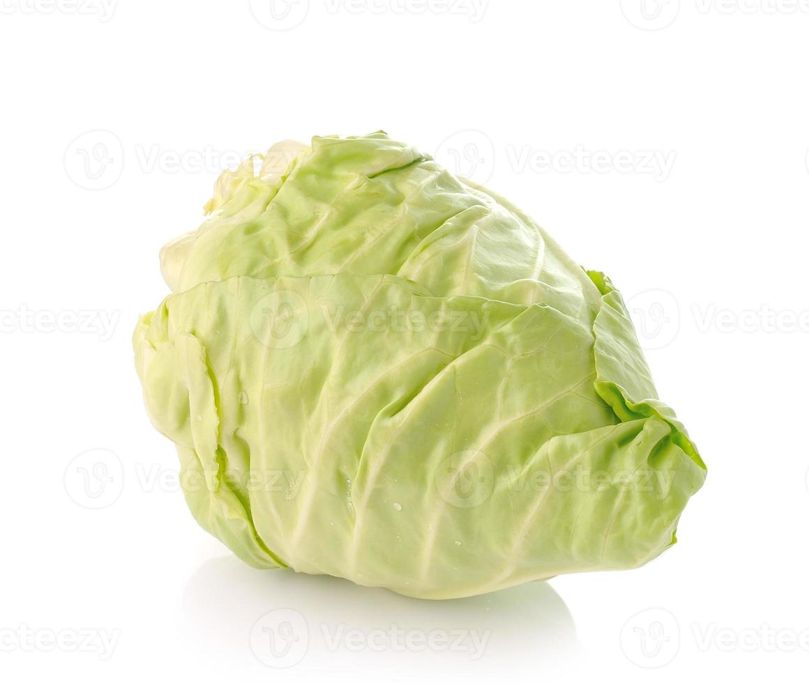 green cabbage isolated on white photo