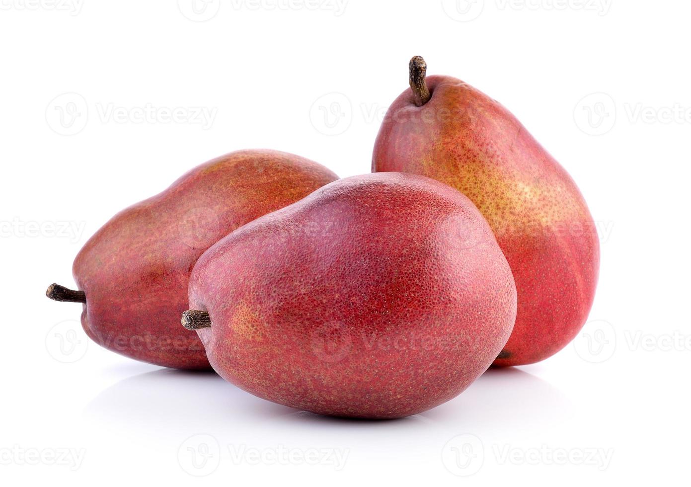 red pears isolated on white background photo