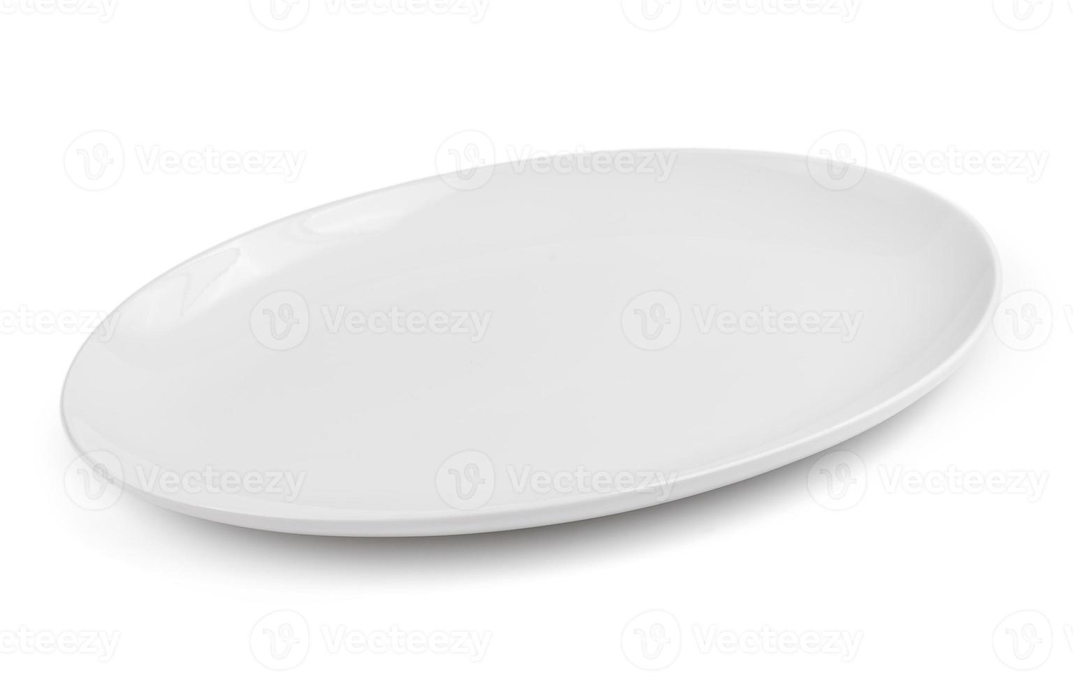 Empty plate isolated on a white background photo