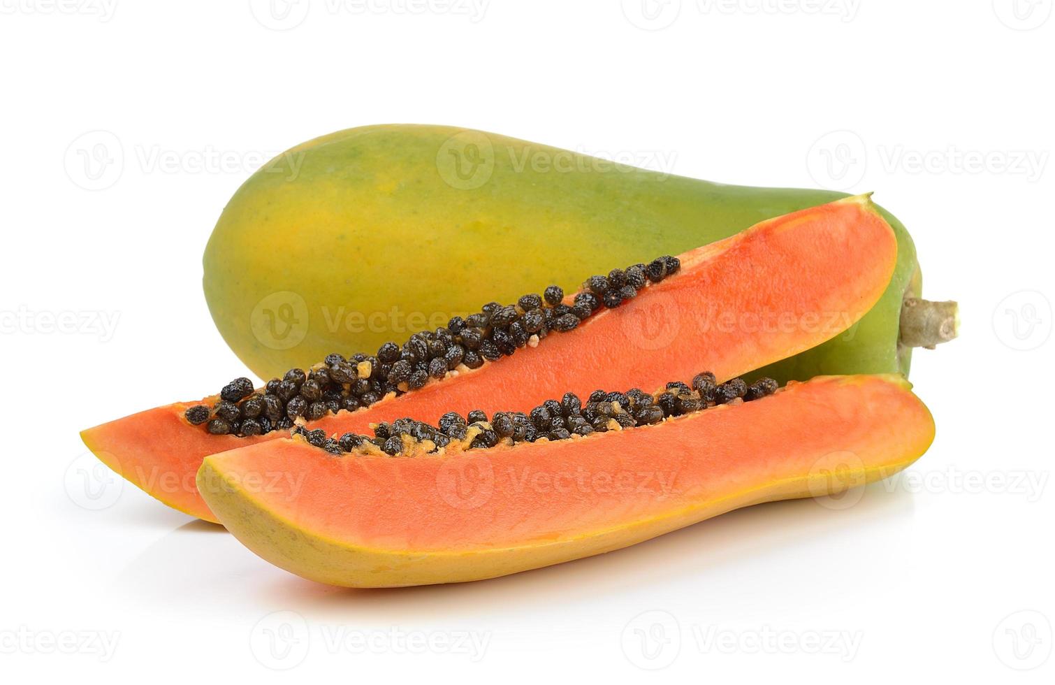 papaya on white background photo