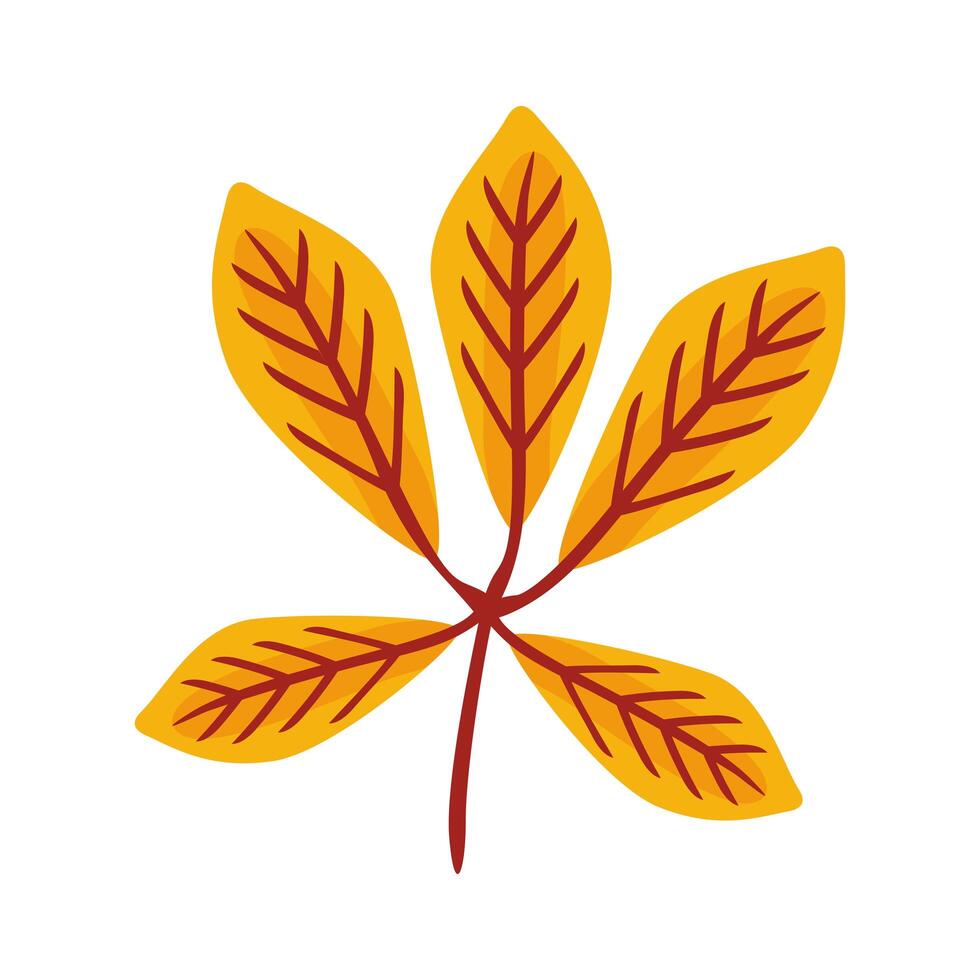 autum ovate leafs flat style icon vector