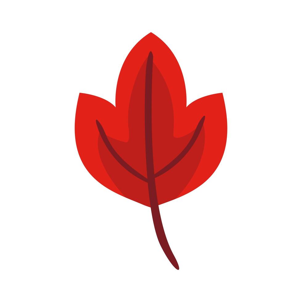 autum webbed leaf flat style icon vector