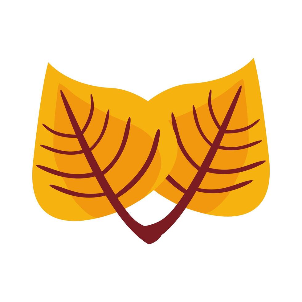 autum ovate leafs flat style icon vector
