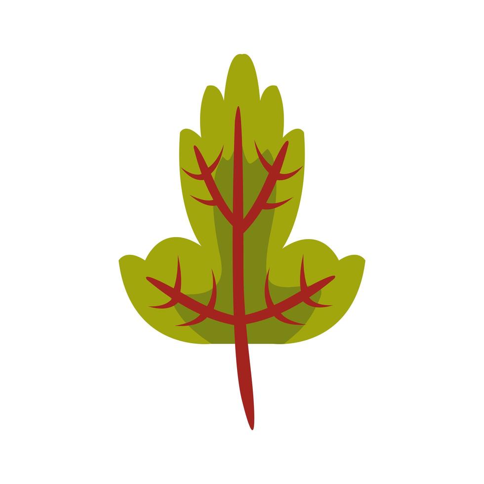 icono de estilo plano de hoja lobulada de otoño vector
