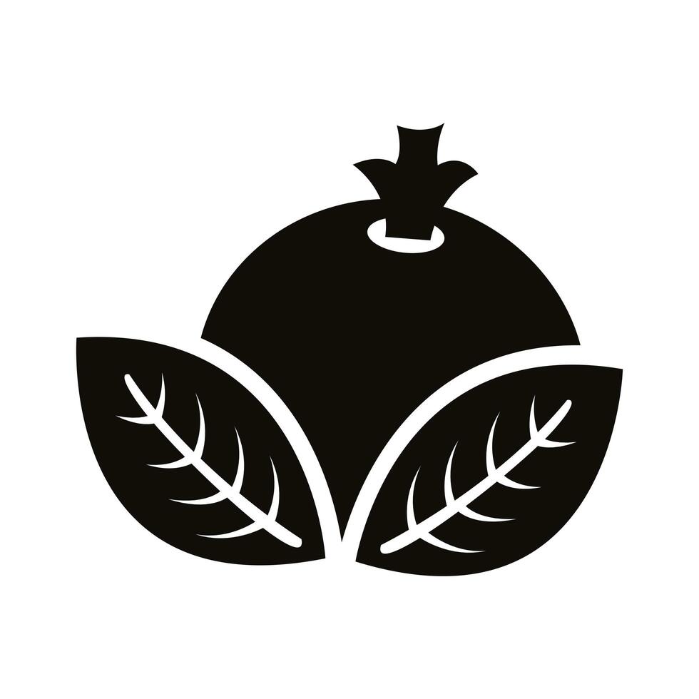 autum ovates leafs with seed silhouette style icon vector