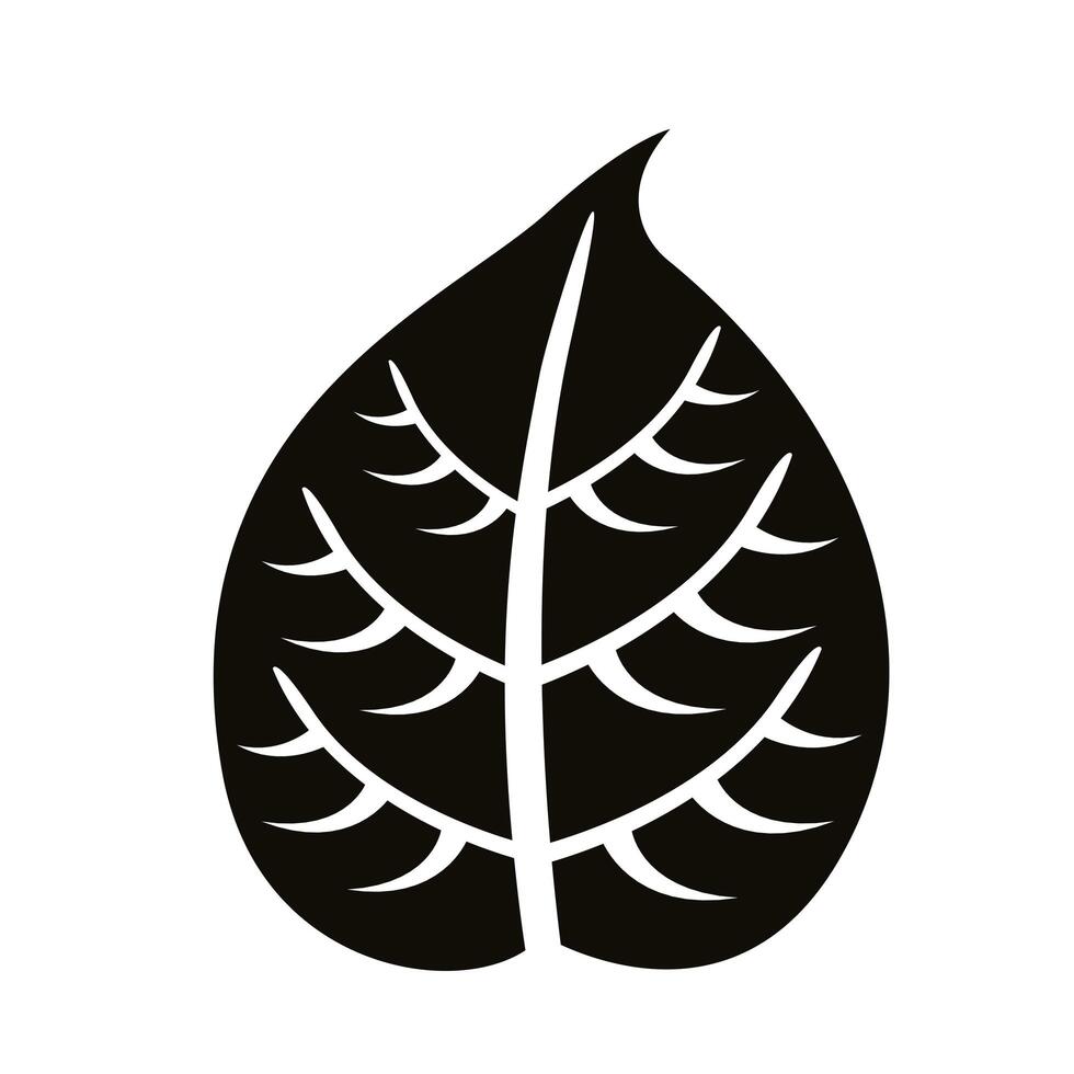 autum ovate leaf silhouette style icon vector