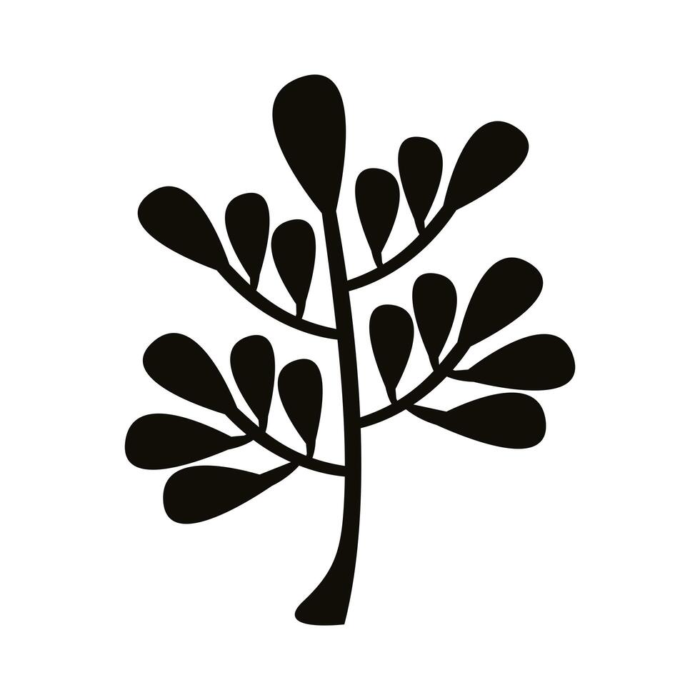 autum pinnate leaf silhouette style icon vector