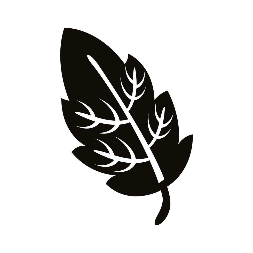 autum lobed leaf silhouette style icon vector