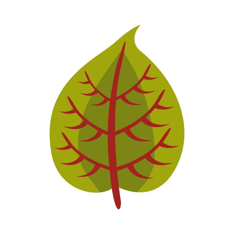 icono de estilo plano de hoja ovada de otoño vector