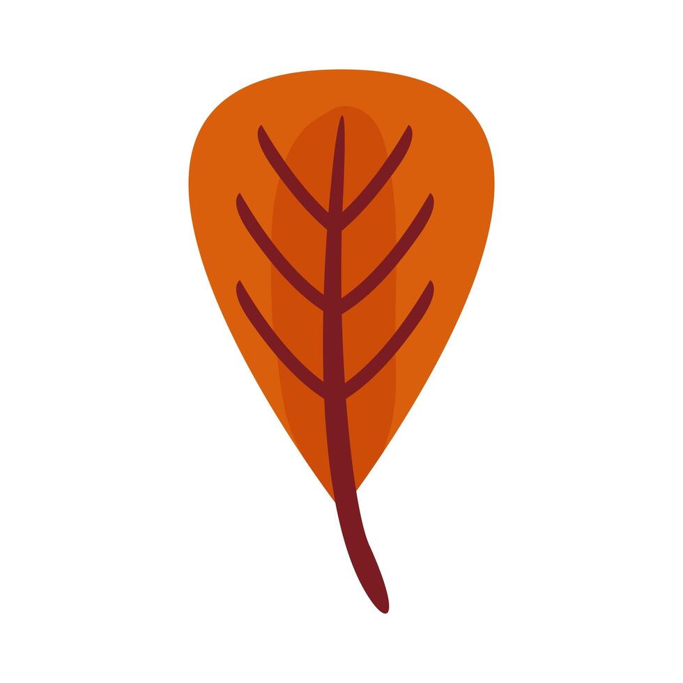 autum heart shaped leaf flat style icon vector
