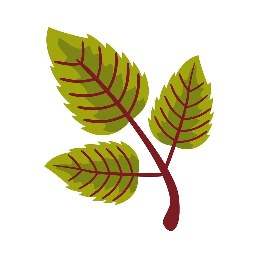 icono de estilo plano de hojas dentadas de otoño vector