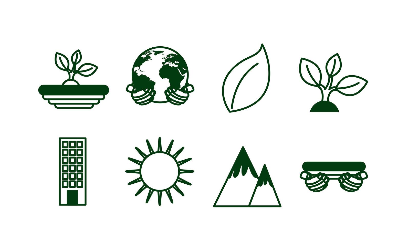 bundle of ecology set icons vector