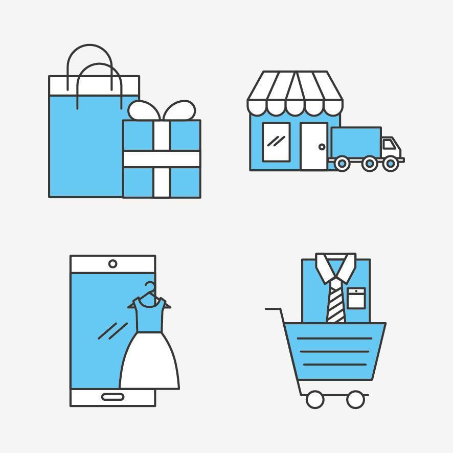 paquete de iconos de comercio electrónico vector