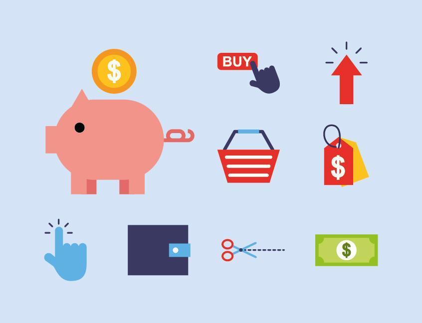 bundle of electronic commerce icons vector