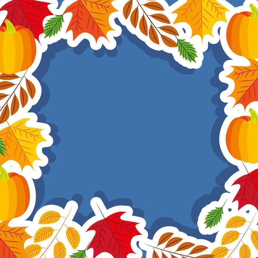 Autumn leaves and pumpkins vector design