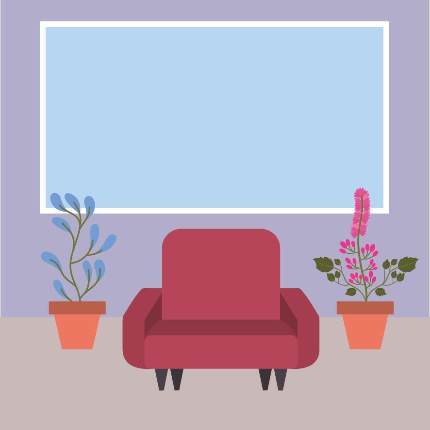 Isolated houseplants inside pots vector design