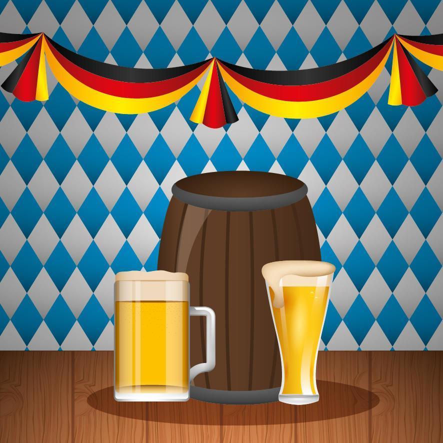ilustración de celebración de oktoberfest, diseño de festival de cerveza vector