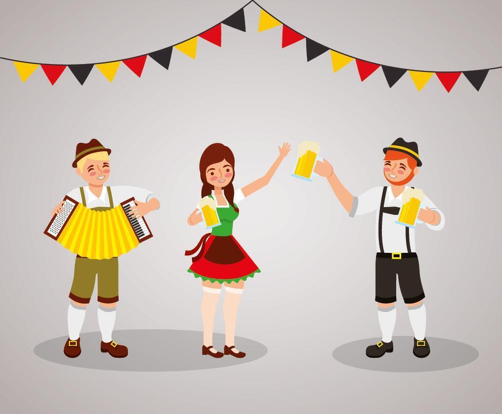 ilustración de celebración de oktoberfest, diseño de festival de cerveza vector