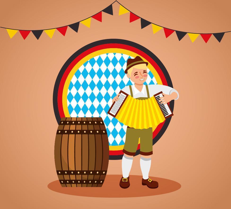 ilustración de celebración de oktoberfest, diseño de festival de cerveza vector