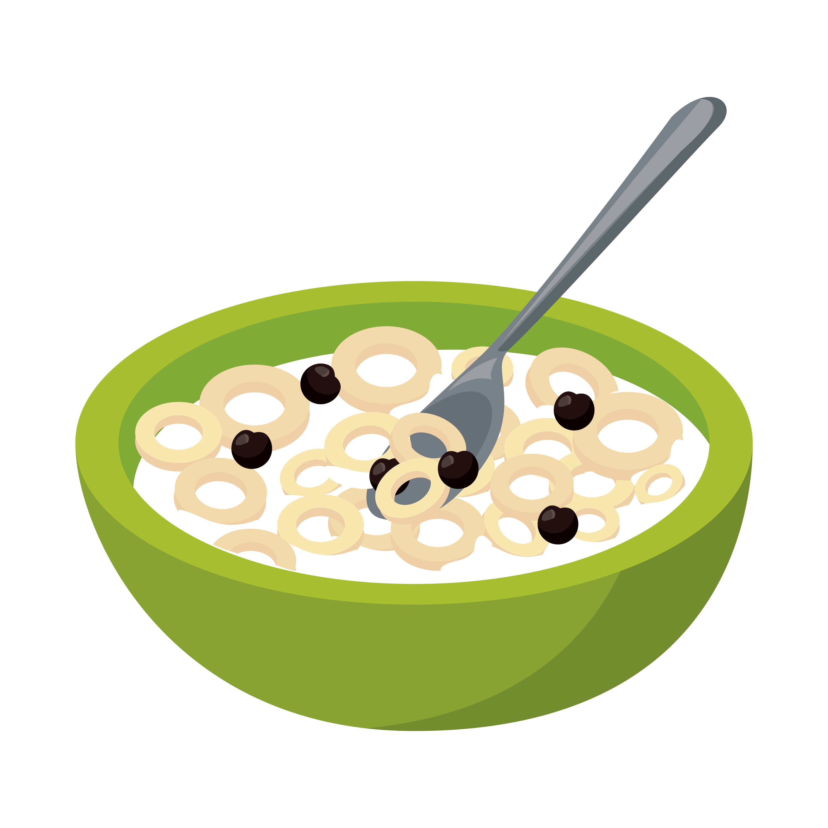 milk and cereals in dish breakfast icon 4160433 Vector Art at Vecteezy