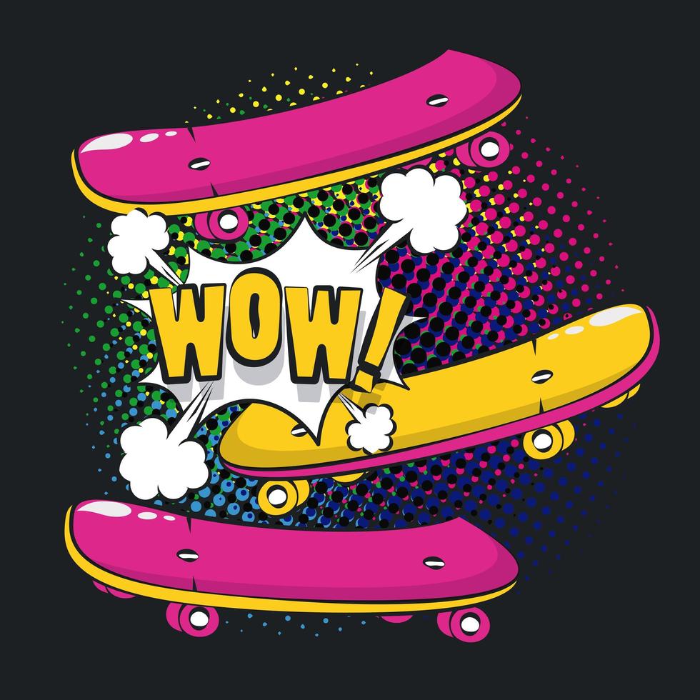 Pop art vibrant retro card background vector