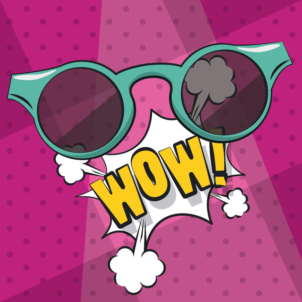Pop art vibrant retro card background vector