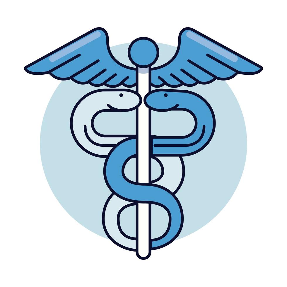 caduceus medical symbol health icon vector