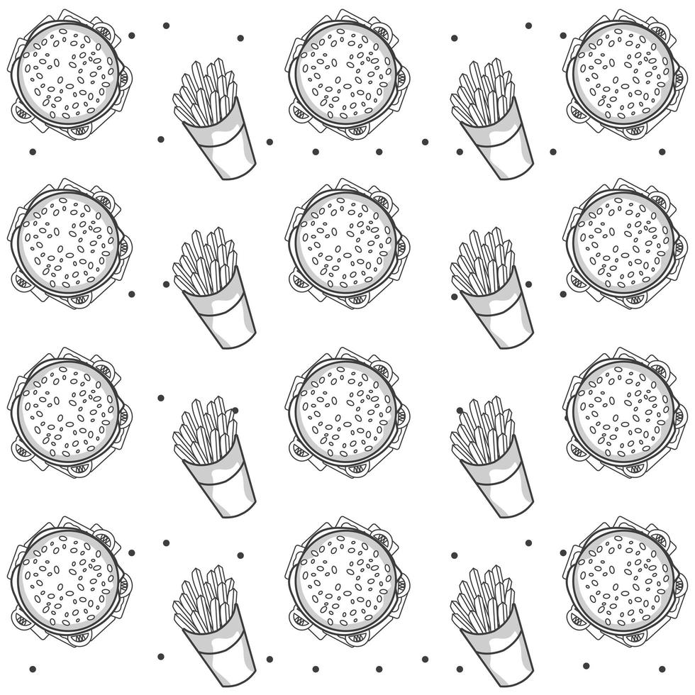 fresh local food pattern in color white background vector