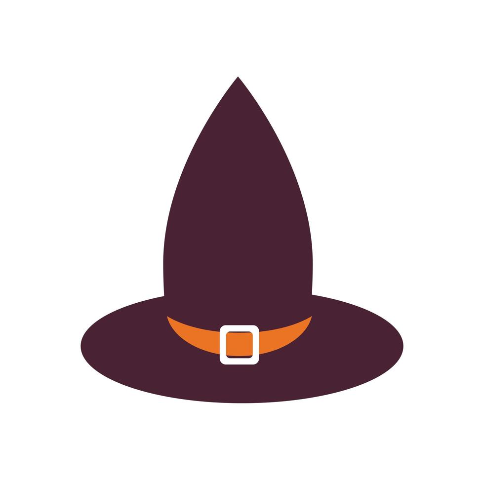 halloween witch hat flat style icon vector