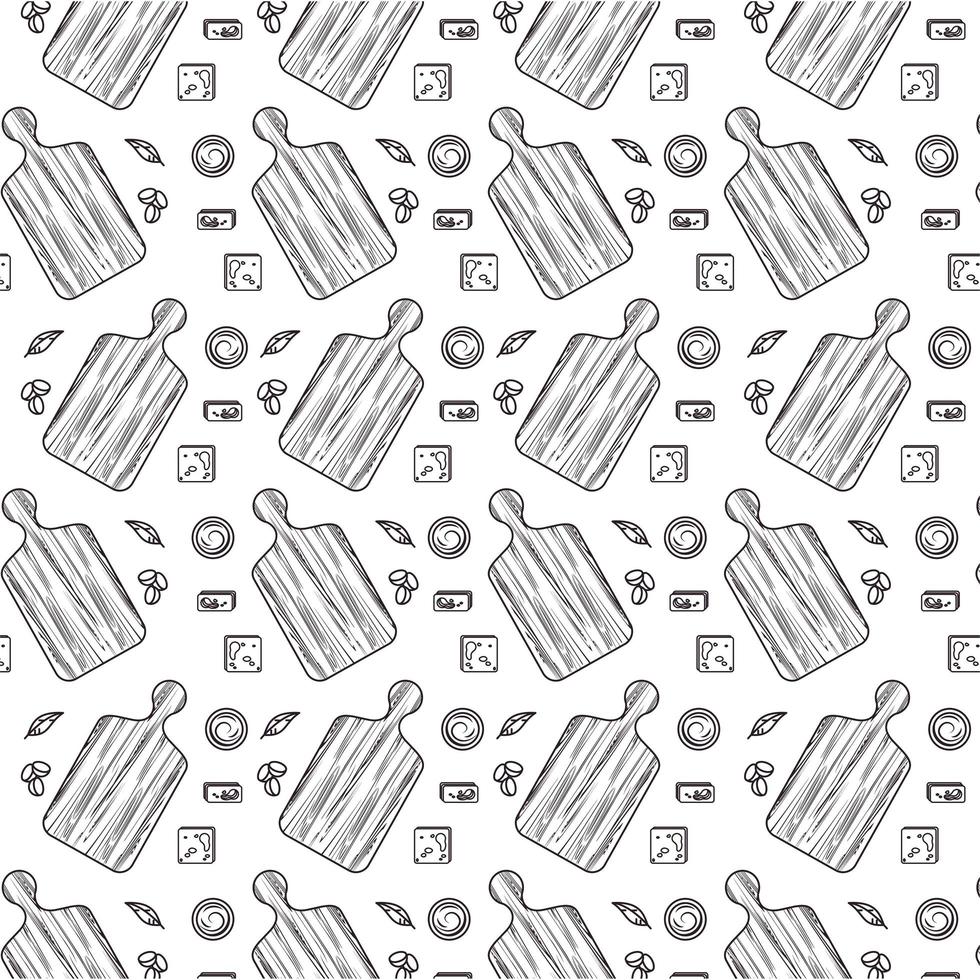 local fresh food drawing pattern in color white background vector